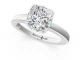 White gold Cushion Cut Solitaire Ring with Four-Prong Setting and Classic Band_75