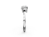 White gold Cushion Cut Solitaire Ring with Four-Prong Setting and Classic Band_76