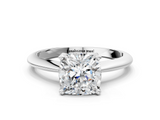 White gold Cushion Cut Solitaire Ring with Four-Prong Setting on a Classic Band_89