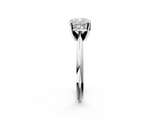 White gold Cushion Cut Solitaire Ring with Four-Prong Setting on a Classic Band_91