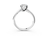 White gold Cushion Cut Solitaire Ring with Four-Prong Setting on a Classic Band_92