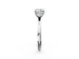 White gold Cushion Cut Solitaire Ring with Thin Band and Four-Prong Setting_51