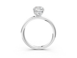 White gold Cushion Cut Solitaire Ring with Thin Band and Four-Prong Setting_52