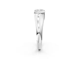 White gold Cushion Cut Solitaire Tension Set Diamond Ring with Split Shank Band_257