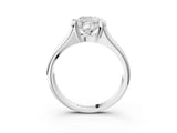 White gold Cushion Cut Solitaire Tension Set Diamond Ring with Split Shank Band_258