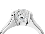 White gold Cushion Cut Solitaire Tension Set Diamond Ring with Split Shank Band_259