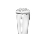 White gold Cushion Cut Solitaire Tension Set Diamond Ring with Split Shank Band_260