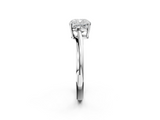 White gold Cushion Cut Solitaire Twist Band Ring with Four-Prong Setting_49