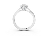 White gold Cushion Cut Solitaire Twist Band Ring with Four-Prong Setting_50
