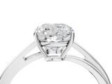 White gold Cushion Cut Solitaire Twist Band Ring with Four-Prong Setting_51