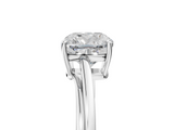White gold Cushion Cut Solitaire Twist Band Ring with Four-Prong Setting_52
