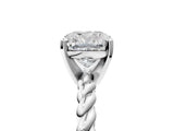 White gold Cushion Cut Solitaire Twisted Band with Four-Prong Setting_127