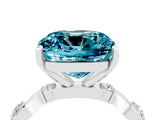 White gold Cushion Cut Solitaire Twisted Band with Prong Setting_10