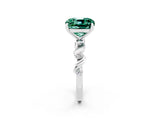 White gold Cushion Cut Solitaire Twisted Band with Prong Setting_26