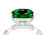 White gold Cushion Cut Solitaire Twisted Band with Prong Setting_4