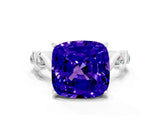 White gold Cushion Cut Solitaire Twisted Band with Prong Setting_6
