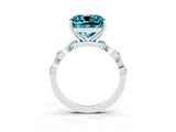 White gold Cushion Cut Solitaire Twisted Band with Prong Setting_9
