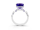 White gold Cushion Cut Solitaire Twisted Band with Prong Setting_9