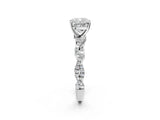 White gold Cushion Cut Solitaire Twisted Pave Band with Four-Prong Setting_6