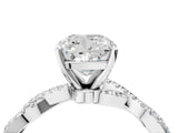 White gold Cushion Cut Solitaire Twisted Pave Band with Four-Prong Setting_8