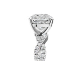 White gold Cushion Cut Solitaire Twisted Pave Band with Four-Prong Setting_9