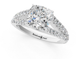 White gold Cushion Cut Split Shank Pave Diamond Engagement Ring with Four-Prong Setting_27