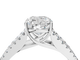 White gold Cushion Cut Split Shank Pave Diamond Engagement Ring with Four-Prong Setting_30