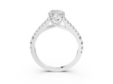 White gold Cushion Cut Split Shank Pave Diamond Engagement Ring with Four-Prong Setting_31