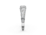 White gold Cushion Cut Split Shank Pave Diamond Ring with Four-Prong Setting_34