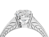 White gold Cushion Cut Split Shank Pave Diamond Ring with Four-Prong Setting_36