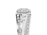 White gold Cushion Cut Split Shank Pave Diamond Ring with Four-Prong Setting_37