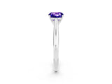 White gold Cushion Cut Tanzanite Solitaire Engagement Ring with Cathedral Setting and Four-Prong Mount_32