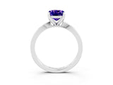 White gold Cushion Cut Tanzanite Solitaire Engagement Ring with Classic Band and Four-Prong Setting_27