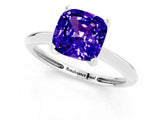 White gold Cushion Cut Tanzanite Solitaire Engagement Ring with Classic Band and Four-Prong Setting_37