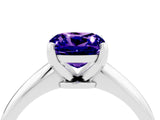 White gold Cushion Cut Tanzanite Solitaire Engagement Ring with Classic Band and Four-Prong Setting_40