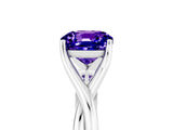 White gold Cushion Cut Tanzanite Solitaire Twist Band Prong Setting Ring_41