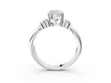 White gold Cushion Cut Three-Stone Channel Set Ring with Bar Prongs_49