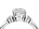 White gold Cushion Cut Three-Stone Channel Set Ring with Bar Prongs_63