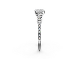 White gold Cushion Cut Three-Stone Diamond Pavé Band with Prong Setting_13