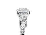 White gold Cushion Cut Three-Stone Diamond Pavé Band with Prong Setting_16