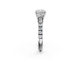 White gold Cushion Cut Three-Stone Diamond Pave Band with Prong Setting_105