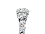 White gold Cushion Cut Three-Stone Diamond Pave Band with Prong Setting_106