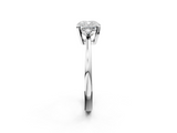 White gold Cushion Cut Three-Stone Solitaire Ring with Round Accent Diamonds and Four-Prong Setting_53