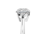 White gold Cushion Cut Three-Stone Solitaire Ring with Round Accent Diamonds and Four-Prong Setting_63
