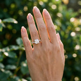 White gold Cushion Cut Twist Band Solitaire Diamond Ring with Pavé Setting_12