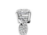 White gold Cushion Cut Twisted Pavé Band Solitaire Ring with Four-Prong Setting_108