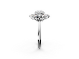 White gold Cushion Diamond Cluster Halo Ring with Solitaire Band and Four-Prong Setting_22