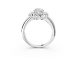 White gold Cushion Diamond Cluster Halo Ring with Solitaire Band and Four-Prong Setting_23