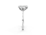 White gold Cushion Diamond Cluster Halo Solitaire with Four-Prong Setting_94