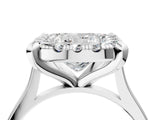 White gold Cushion Diamond Cluster Halo Solitaire with Four-Prong Setting_96